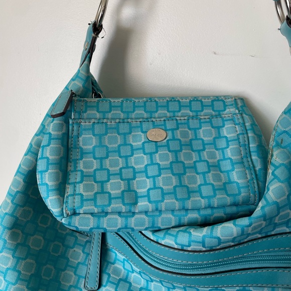 Nine West Turquoise Handbag + Cosmetic Bag - Picture 5 of 7